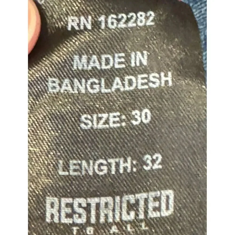 Restricted to All Men's Jeans Slim Fit Mid-Rise Skinny Stretch Denim Blue Sz. 30